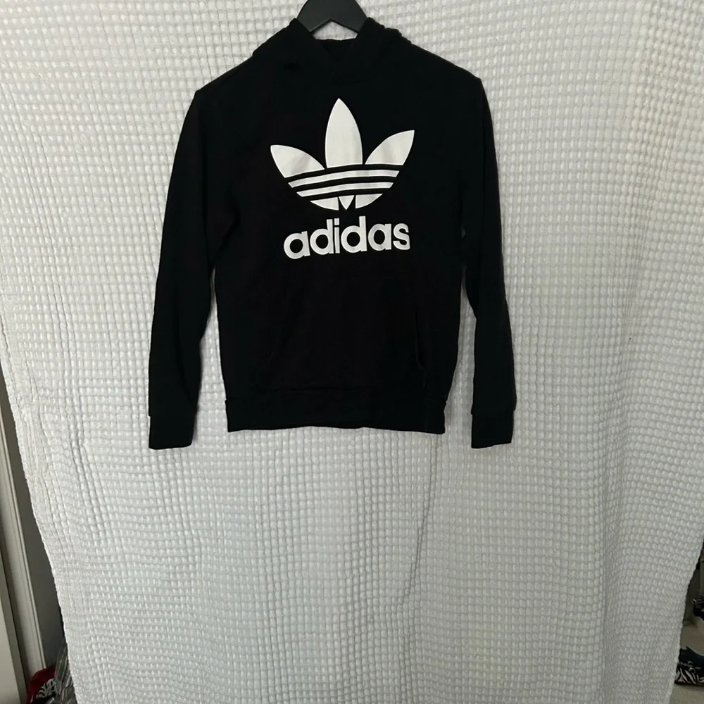 Adidas Black Sweatshirt with White Trefoil Logo